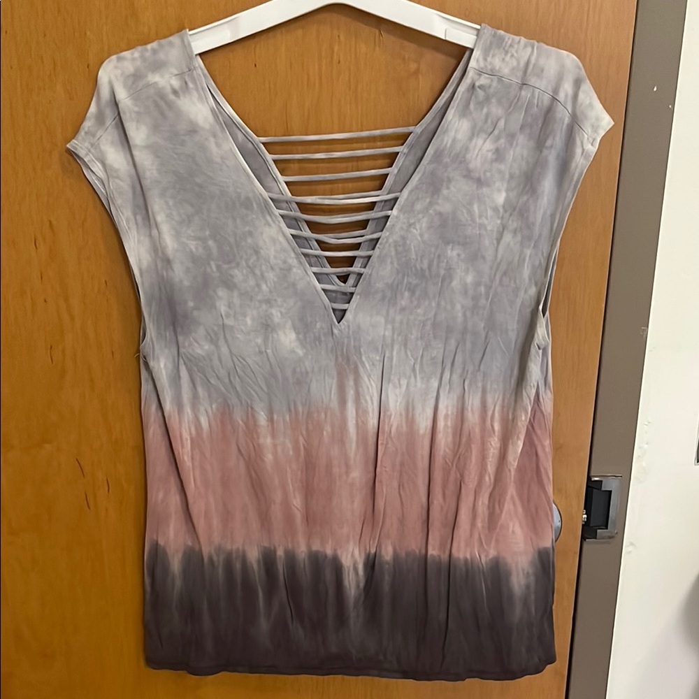 Women's Tie-Dye V-Neck Top